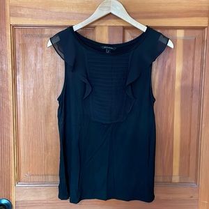 Mixed media black banana blouse